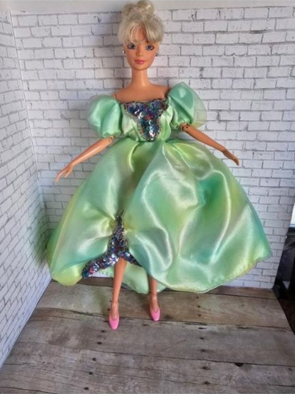 Mattel 1995 Ballerina Barbie Pirouette Doll Green Shimmer Dress Vintage Rare - Picture 3 of 5